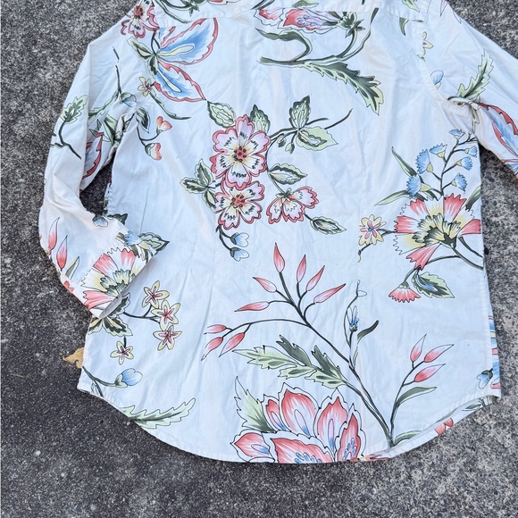 Gorgeous Ralph Lauren Floral cream Casual Shirt size M - Picture 11 of 12